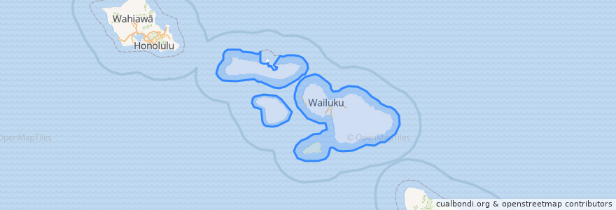 Mapa de ubicacion de Comté de Maui.