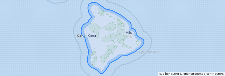 Mapa de ubicacion de ハワイ郡.
