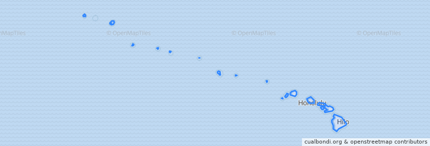 Mapa de ubicacion de Hawaii.