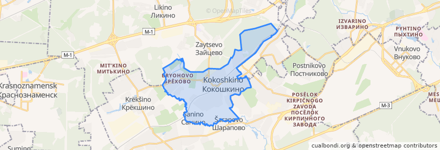 Mapa de ubicacion de поселение Кокошкино.