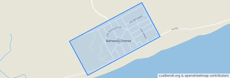 Mapa de ubicacion de Balneario Orense.