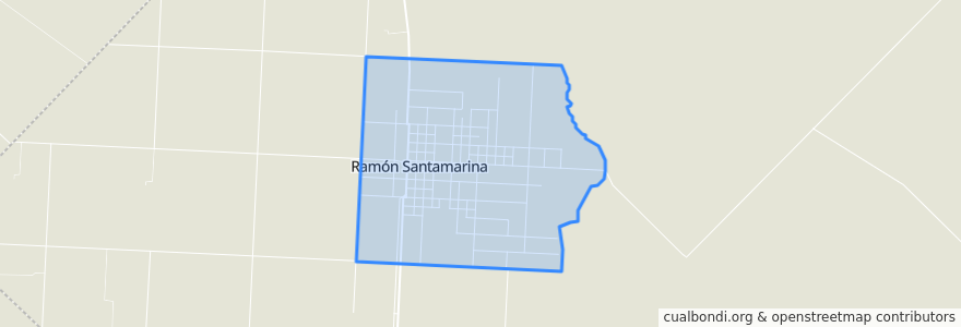 Mapa de ubicacion de Ramón Santamarina.