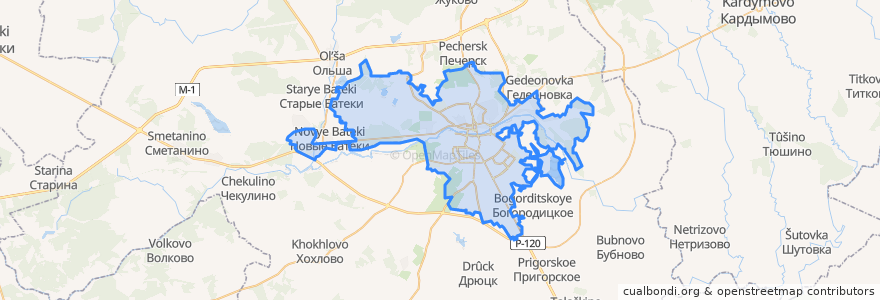 Mapa de ubicacion de городской округ Смоленск.