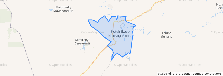 Mapa de ubicacion de Котельниковское городское поселение.