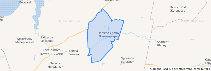 Mapa de ubicacion de Пимено-Чернянское сельское поселение.