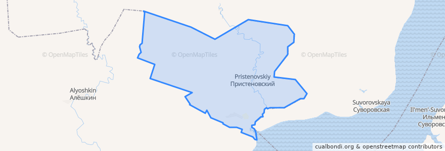 Mapa de ubicacion de Пристеновское сельское поселение.