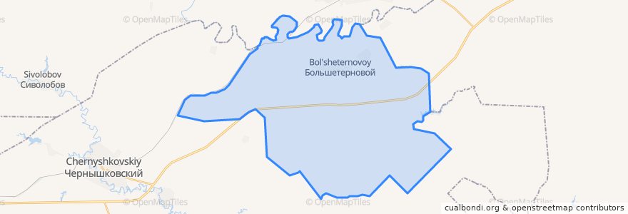 Mapa de ubicacion de Большетерновское сельское поселение.