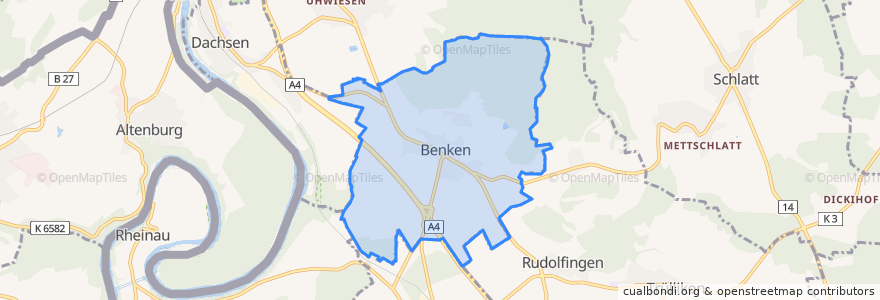 Mapa de ubicacion de Benken (ZH).