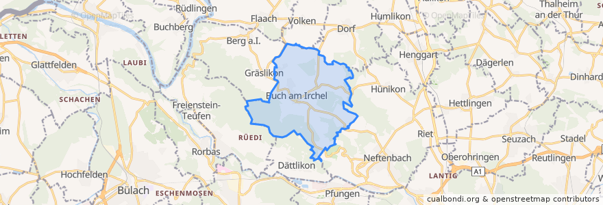 Mapa de ubicacion de Buch am Irchel.