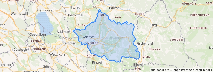 Mapa de ubicacion de Bäretswil.