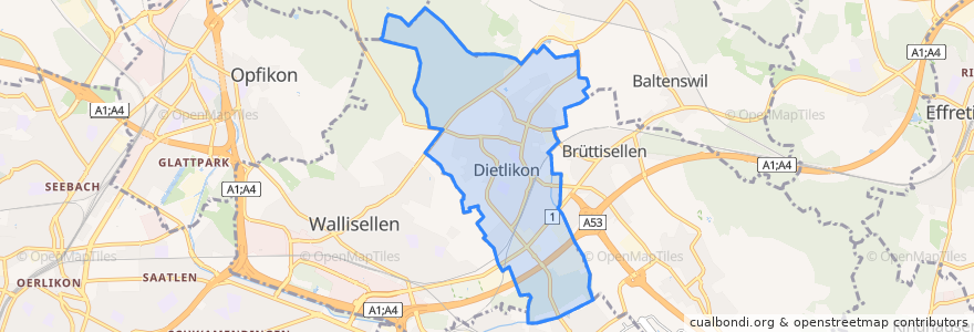 Mapa de ubicacion de Dietlikon.