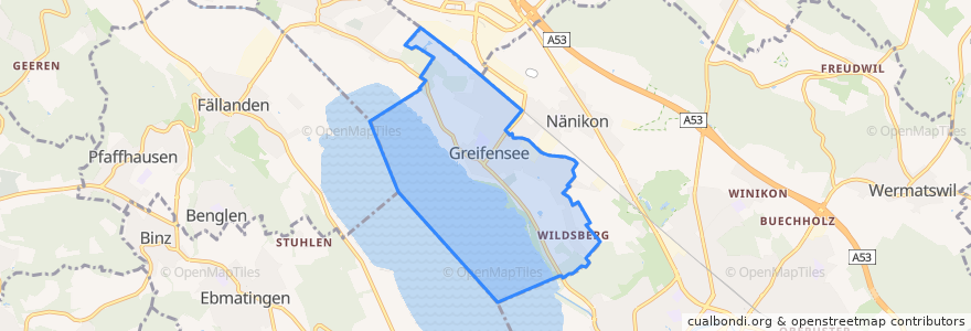 Mapa de ubicacion de Greifensee.