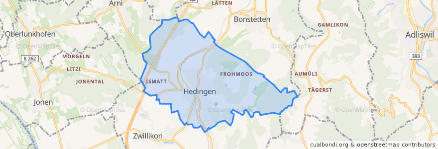 Mapa de ubicacion de Hedingen.