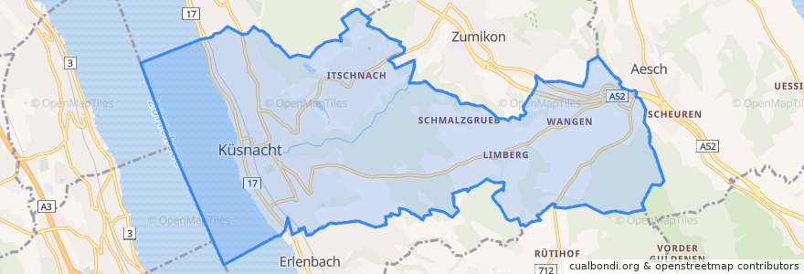 Mapa de ubicacion de Küsnacht (ZH).