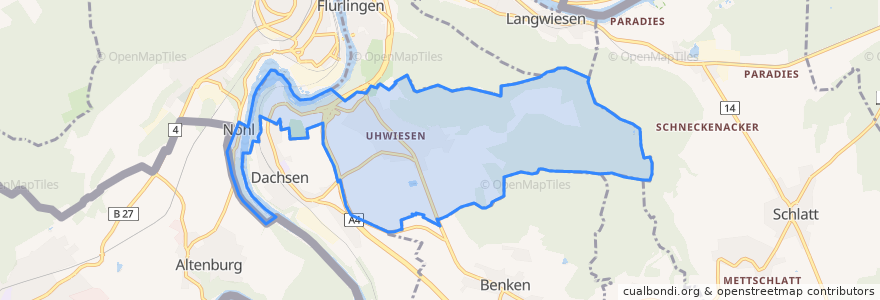 Mapa de ubicacion de Laufen-Uhwiesen.