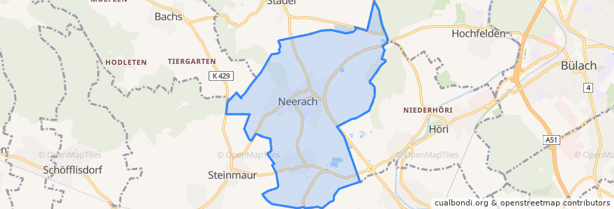 Mapa de ubicacion de Neerach.