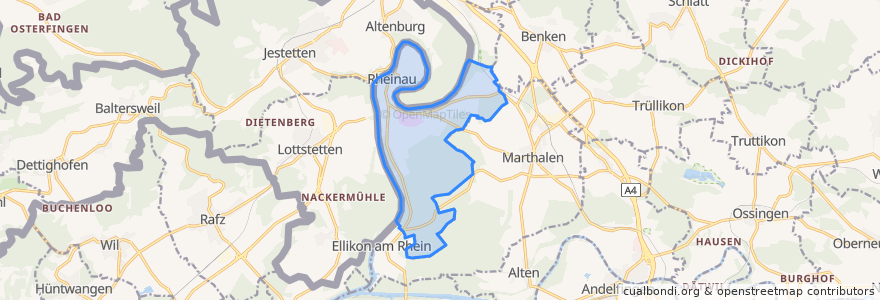 Mapa de ubicacion de Rheinau.