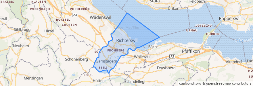 Mapa de ubicacion de Richterswil.