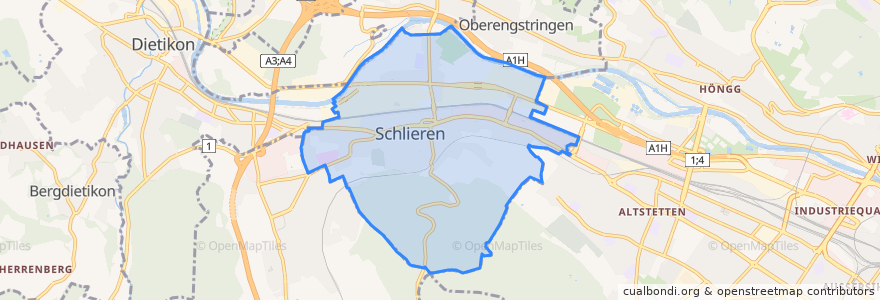 Mapa de ubicacion de Schlieren.