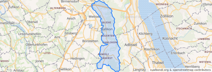 Mapa de ubicacion de Stallikon.