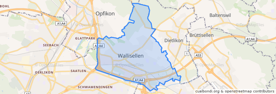 Mapa de ubicacion de Wallisellen.