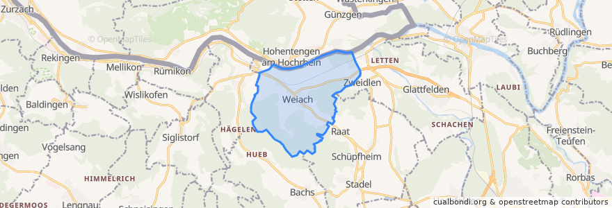 Mapa de ubicacion de Weiach.