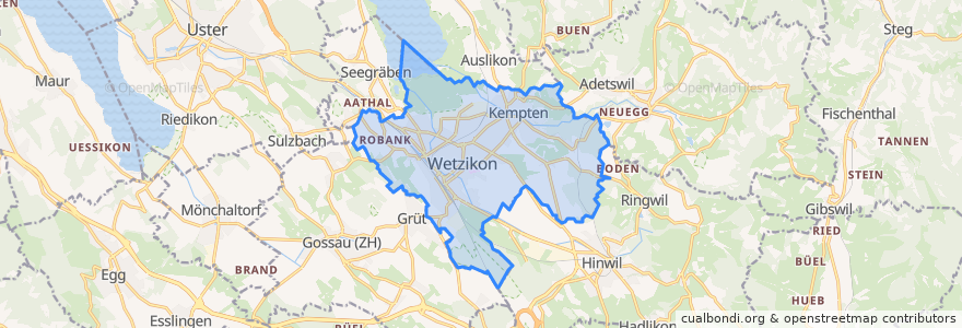 Mapa de ubicacion de Wetzikon (ZH).