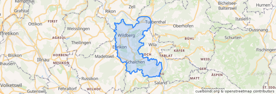 Mapa de ubicacion de Wildberg.