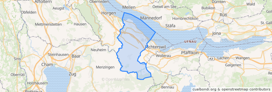 Mapa de ubicacion de Wädenswil.