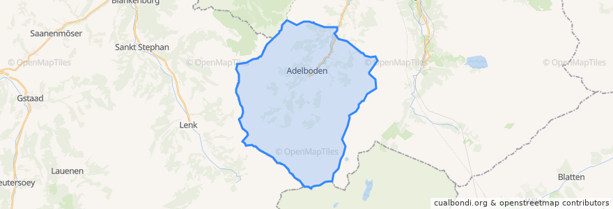 Mapa de ubicacion de Adelboden.