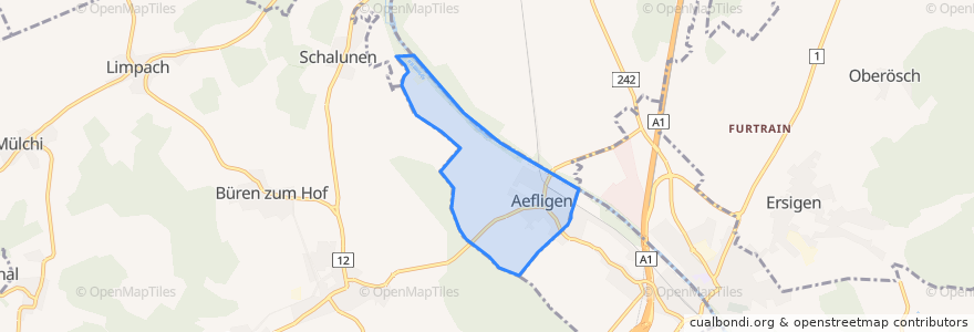 Mapa de ubicacion de Aefligen.