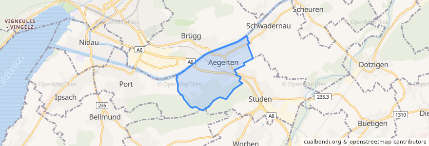 Mapa de ubicacion de Aegerten.