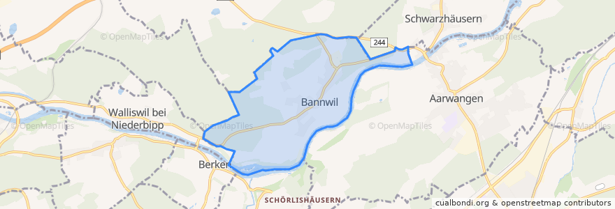 Mapa de ubicacion de Bannwil.