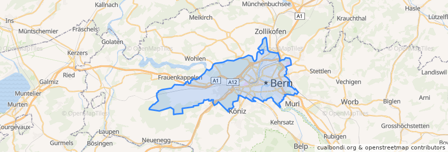 Mapa de ubicacion de Bern.