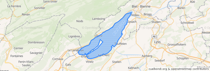 Mapa de ubicacion de Bielersee (BE).