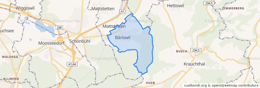 Mapa de ubicacion de Bäriswil.