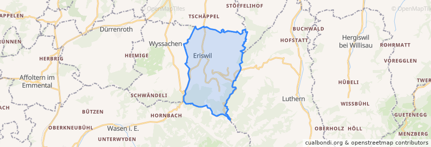 Mapa de ubicacion de Eriswil.