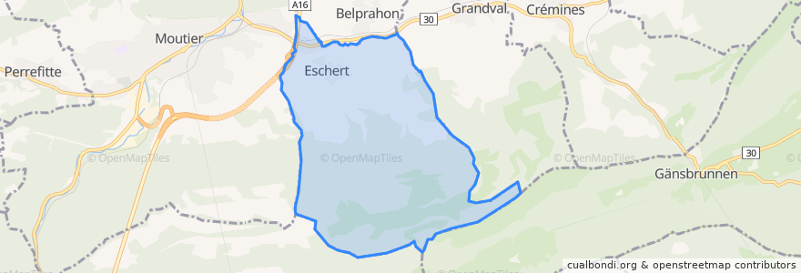 Mapa de ubicacion de Eschert.