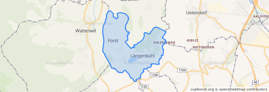 Mapa de ubicacion de Forst-Längenbühl.