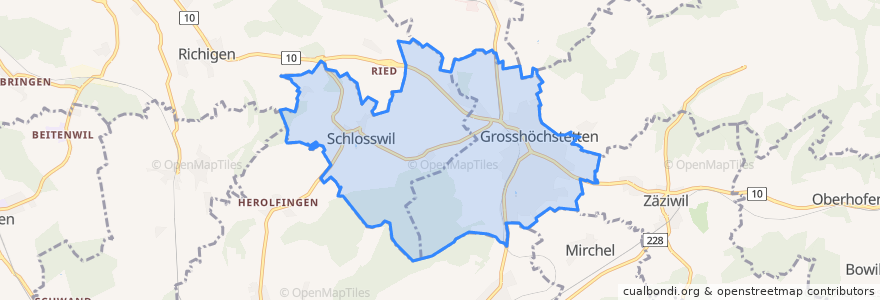 Mapa de ubicacion de Grosshöchstetten.