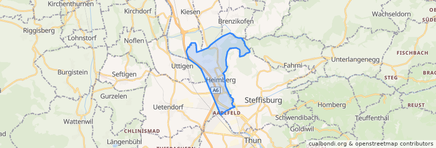 Mapa de ubicacion de Heimberg.