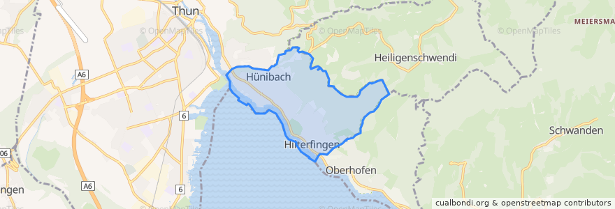 Mapa de ubicacion de Hilterfingen.