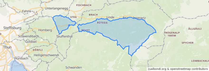 Mapa de ubicacion de Horrenbach-Buchen.