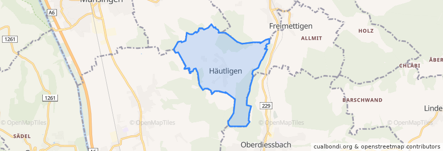 Mapa de ubicacion de Häutligen.