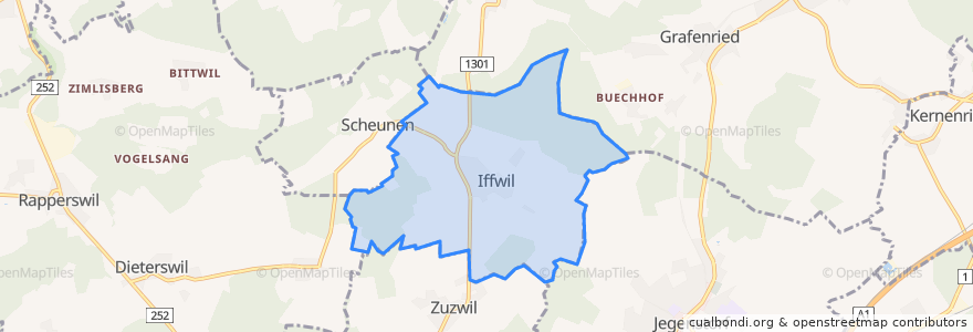 Mapa de ubicacion de Iffwil.