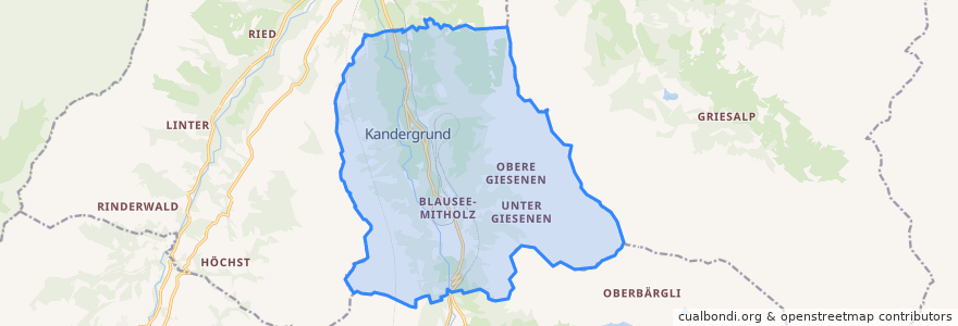 Mapa de ubicacion de Kandergrund.