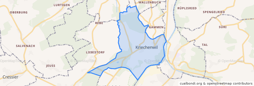 Mapa de ubicacion de Kriechenwil.