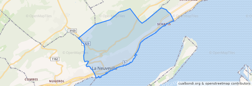 Mapa de ubicacion de La Neuveville.