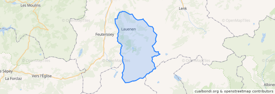 Mapa de ubicacion de Lauenen.