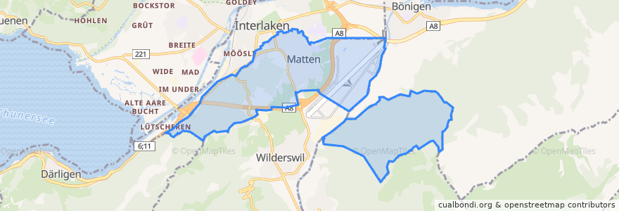 Mapa de ubicacion de Matten bei Interlaken.